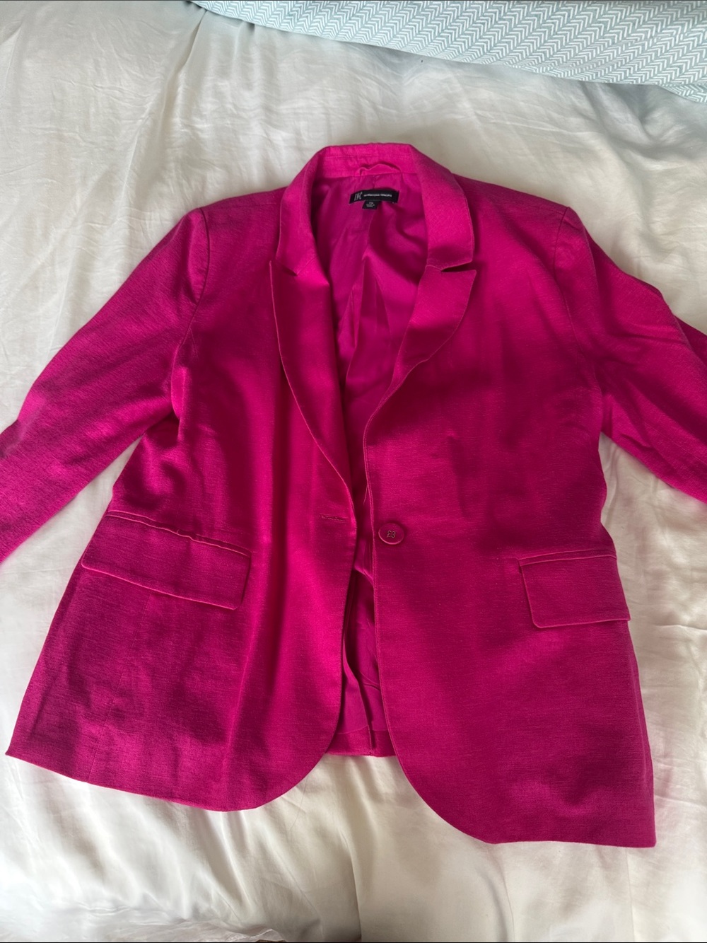 INC International Concepts Women's Fuchsia Single-Button Blazer
